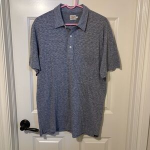 Faherty Golf Polo Short Sleeve Shirt Purple Blue Striped Men's Large